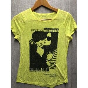Express Summer Solstice Festival Derock Size Large Yellow Graphic Burnout Look